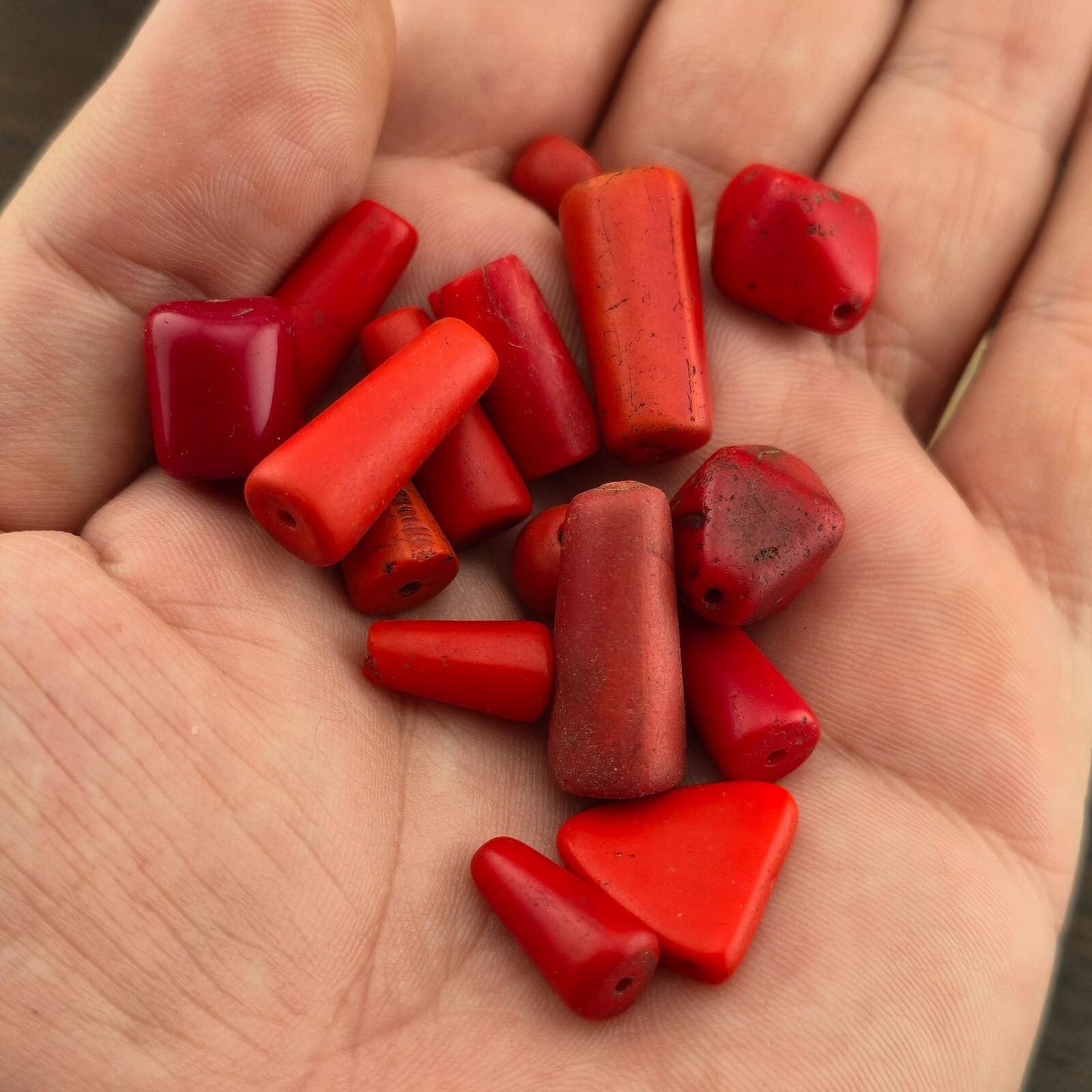 Lot antique african red glass antique loose beadsGift