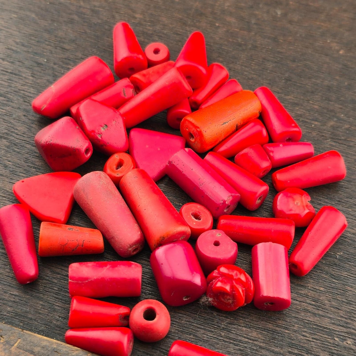 Lot antique african red glass antique loose beadsGift