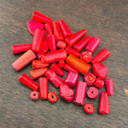 Lot antique african red glass antique loose beads.