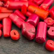 Lot antique african red glass antique loose beads.