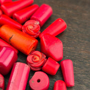 Lot antique african red glass antique loose beads.
