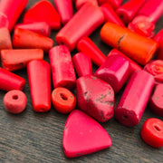 Lot antique african red glass antique loose beads.