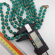 Antique Style Green Glass Bead Necklace: African 9mm Beads