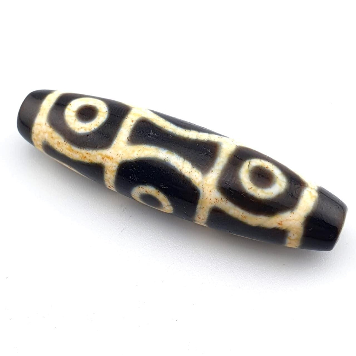 Vintage 6-Eye Dzi Bead Amulet: Himalayan Tibetan Agate