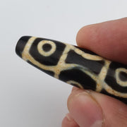 Vintage 6-Eye Dzi Bead Amulet: Himalayan Tibetan Agate