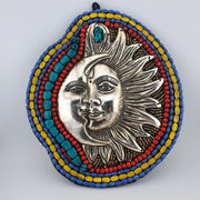 Handmade beaded sun & moon wall hanging ideal forspiritual eclectic-themed space