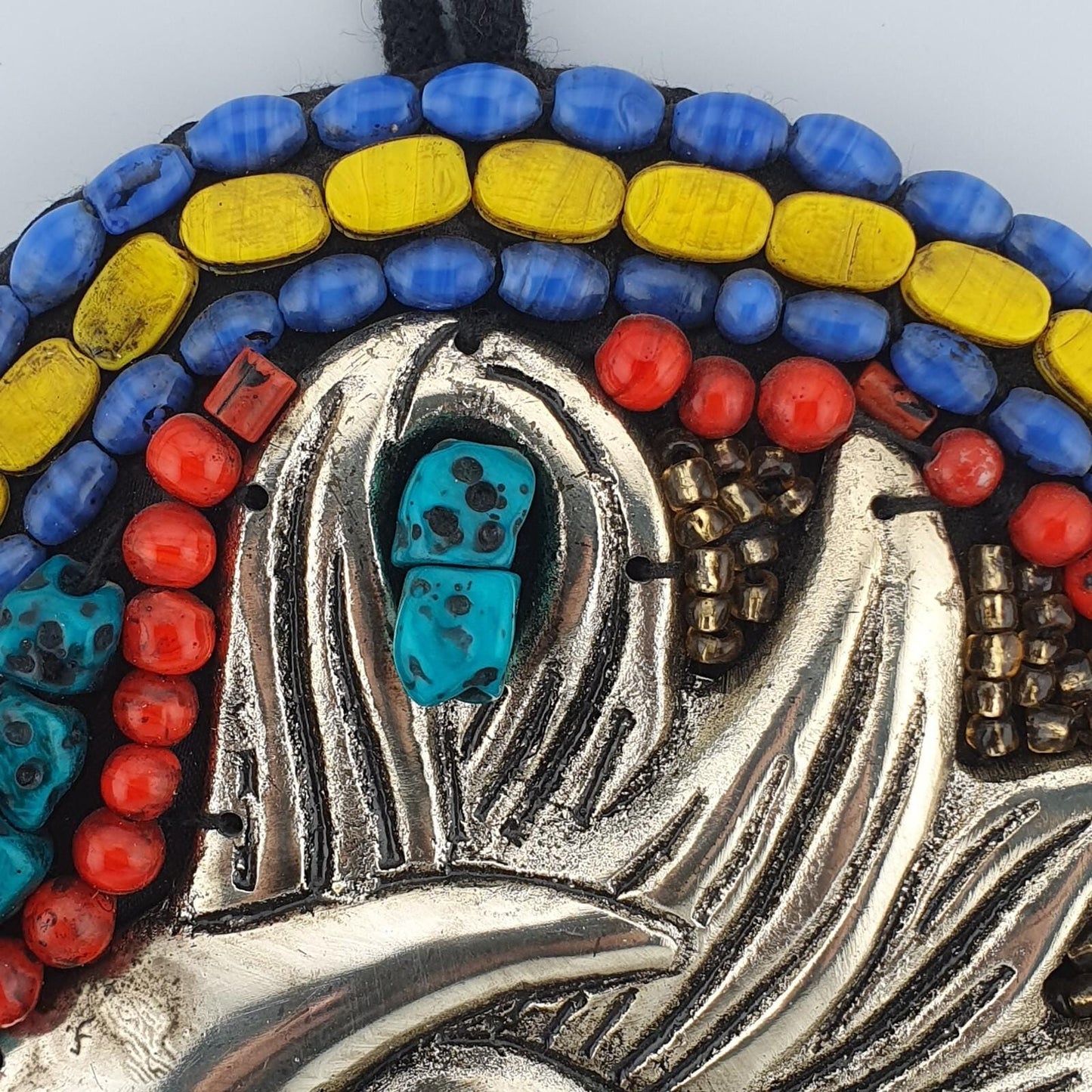 Handmade beaded sun & moon wall hanging ideal forspiritual eclectic-themed space