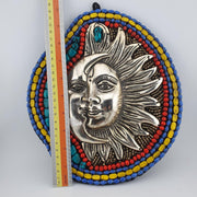 Handmade beaded sun & moon wall hanging ideal forspiritual eclectic-themed space