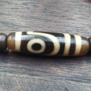 Tibetan dzi agate, carnelian himalayan carving yak bone beaded bracelet