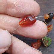 Ancient Yemeni Red Agate Beads & Venetian Glass Pendants: Handmade Antique Lot