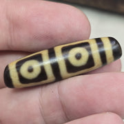 Protective Four Eyes Agate Dzi Bead - Tibetan Amulet