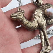 Pearl Tibetan Pendant Necklace: Antique Animal Figurine Jewelry