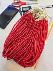 6-6.5mm antique venetian white heart trade beads long strand necklace
