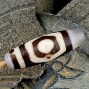 East Oasis 3 Eye Agate Dzi Bead - Antique Himalayan Indo Tibetan Spiritual Charm