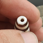 Round totem tibetan old agate dzi bead" heaven & earth " amulet pendant