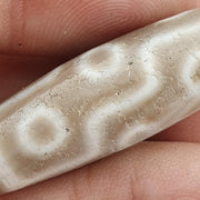 Vintage old himalayan indo tibetan rare 9 eyes eye dzi gray agate amulet bead