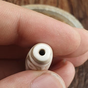 Vintage old himalayan indo tibetan 9 falling eyes eye dzi gray agate amulet bead