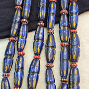 Beaded Strand With, Antique Venetian Style Necklace | Handmade Gabri Glass Beads | 22 Inch