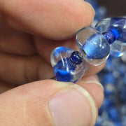Vintage Blown Lampwork Glass Beads Necklace - Handmade Triangle Shape, Rare . & Unique Craft Jewelry