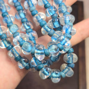 Vintage Lampwork Glass Bead Necklace: Handmade Triangle Pendant, Boho Chic