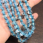 Vintage Lampwork Glass Bead Necklace: Handmade Triangle Pendant, Boho Chic