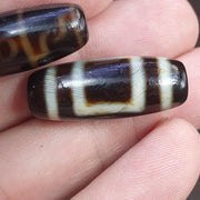 Lot 3 tibetan nepalese dzi beads agate bead black agate   tbl-3