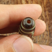 Unique 4 eyes old himalayan indo tibetan agate dzi bead rare pattern