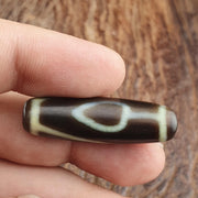 Vintage Tibetan Dzi Bead Agate Stone Amulet – Indo Himalayan 2 Eyes Protection Charm