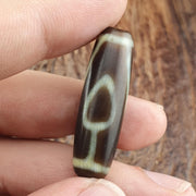 Vintage Tibetan Dzi Bead Agate Stone Amulet – Indo Himalayan 2 Eyes Protection Charm