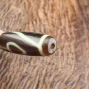 Vintage Tibetan Dzi Bead Agate Stone Amulet – Indo Himalayan 2 Eyes Protection Charm