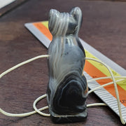 Antique agate animal figurine cat figure gemstone sculptures bead amulet