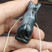Antique agate animal figurine cat figure gemstone sculptures bead amulet