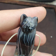 Antique agate animal figurine cat figure gemstone sculptures bead amulet