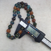 Vintage african inspired trade glass with black chevron beads necklace