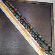Vintage african inspired trade glass with black chevron beads necklace