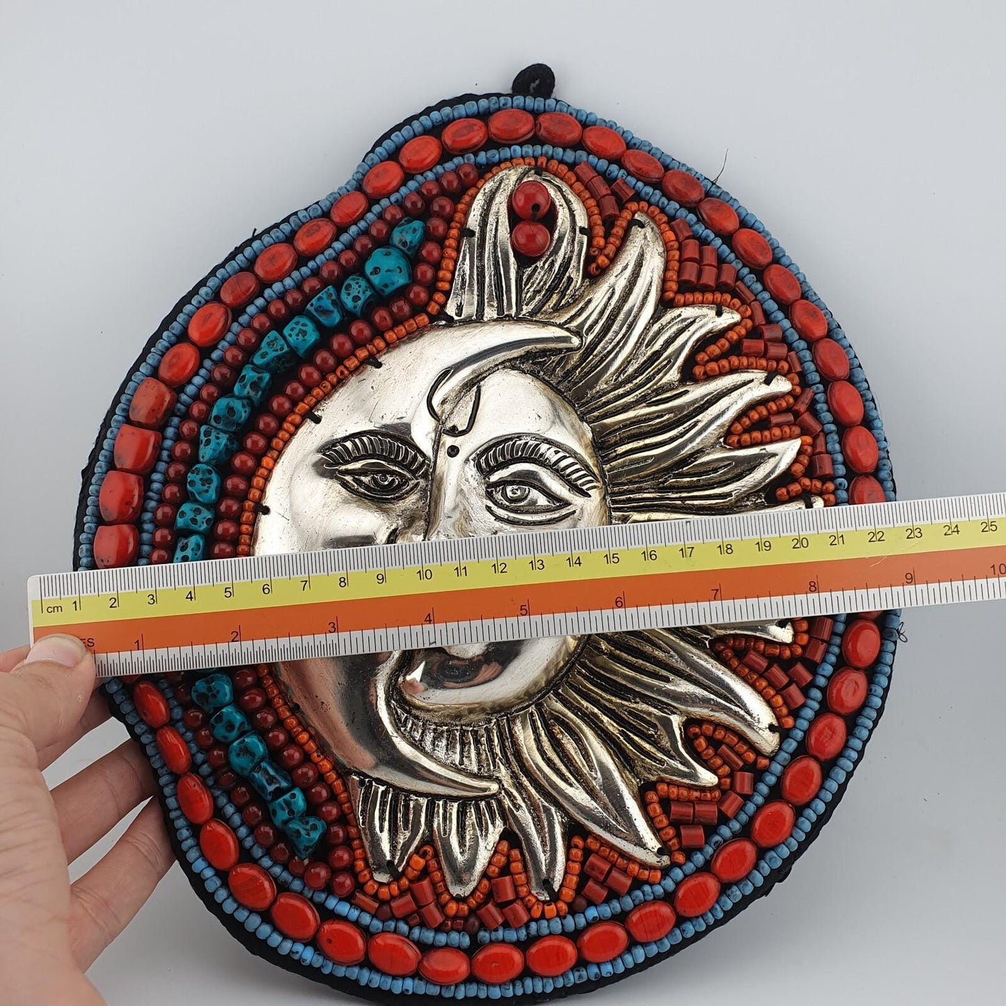 Handmade beaded sun & moon wall hanging ideal for bohemian, spiritual