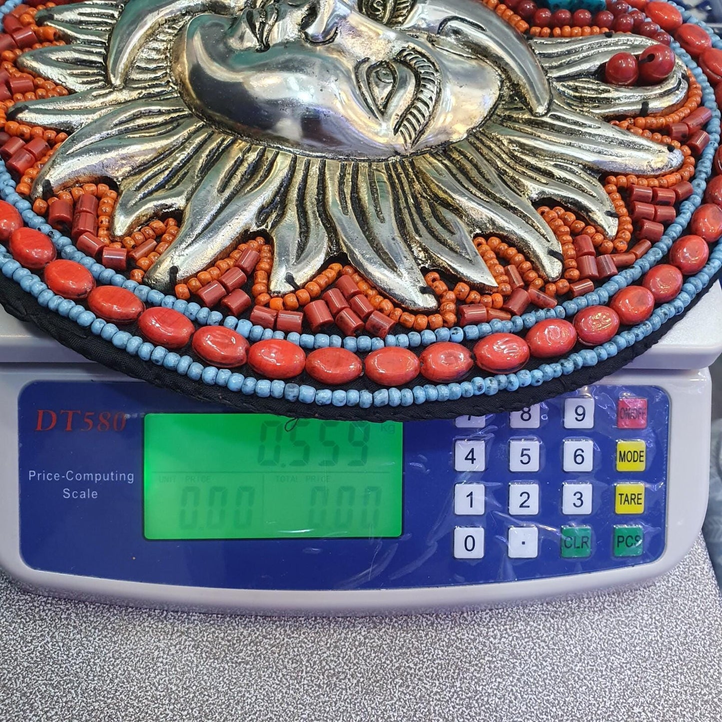 Handmade beaded sun & moon wall hanging ideal for bohemian, spiritual