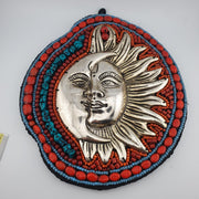 Handmade beaded sun & moon wall hanging ideal for bohemian, spiritual