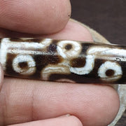 Himalayan tibetan 9 eyes pattern agate dzi bead spiritual amulet bead