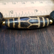 Antique south asian burmese pumtek pyu dzi pattern beads bracelet