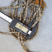 Old African White, Vintage Striped Bead Necklace | Handmade Glass Beads | Ethnic Statement Strand
