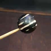 Antique tibetan agate 4 lines goat eyes dzi bead