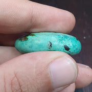 Anitique turquoise chrysocolla stamp seal intaglio engraved pendant bead Collectible .