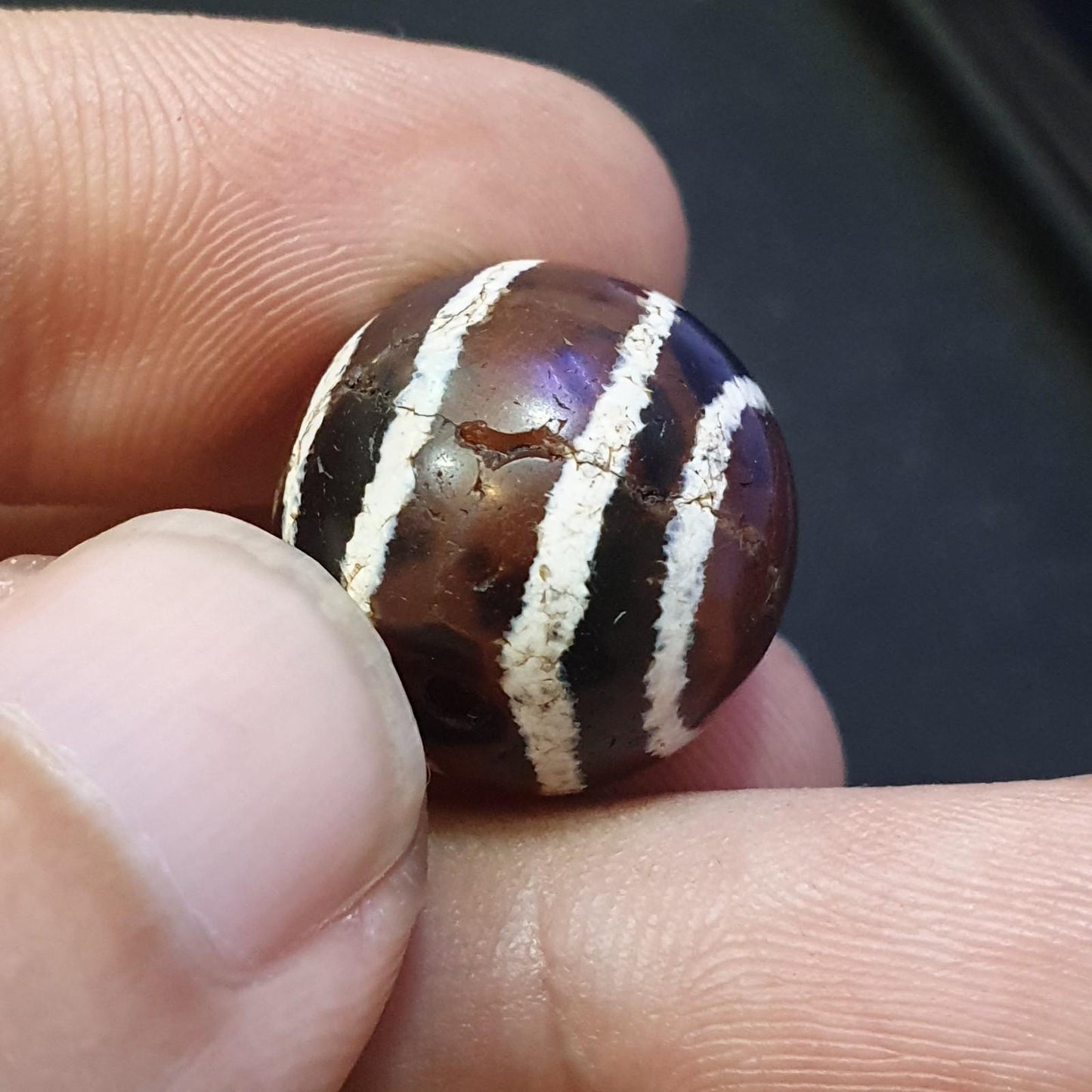 Eta-25 antique tibetan etched agate bead decorated carnelian beads