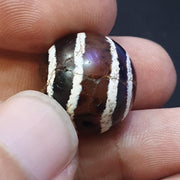 Eta-25 antique tibetan etched agate bead decorated carnelian beads