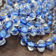 Vintage Blown Lampwork Glass Beads Necklace - Handmade Triangle Shape, Rare . & Unique Craft Jewelry