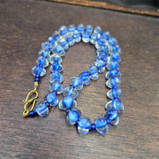 Vintage Blown Lampwork Glass Beads Necklace - Handmade Triangle Shape, Rare . & Unique Craft Jewelry