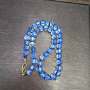 Vintage Blown Lampwork Glass Beads Necklace - Handmade Triangle Shape, Rare . & Unique Craft Jewelry