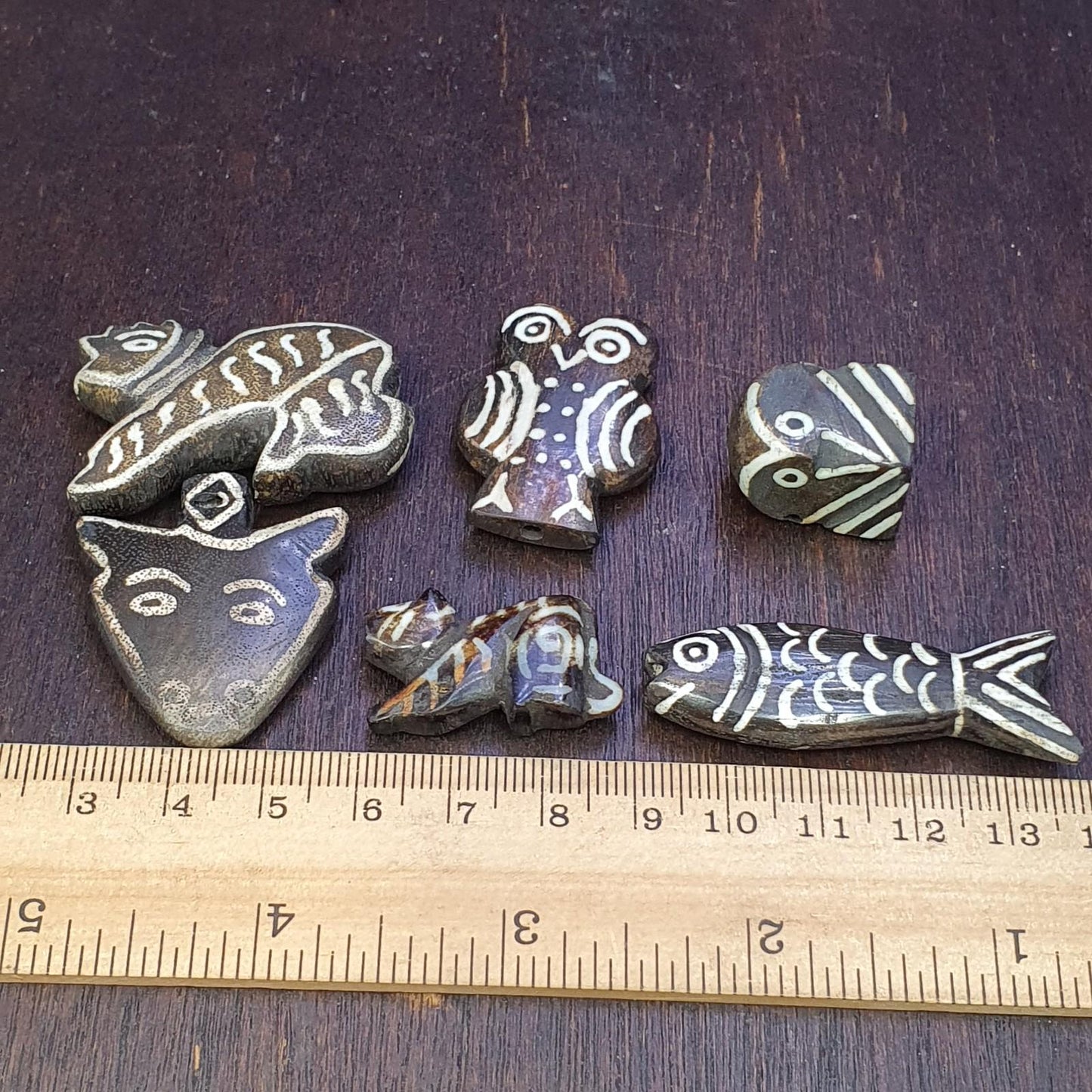 Lot 6 south asian burmese old pyu pumtek animal figurine stone beads pendants