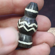 Lot 6 south asian burmese old pyu pumtek petrified wood stone beads pendants